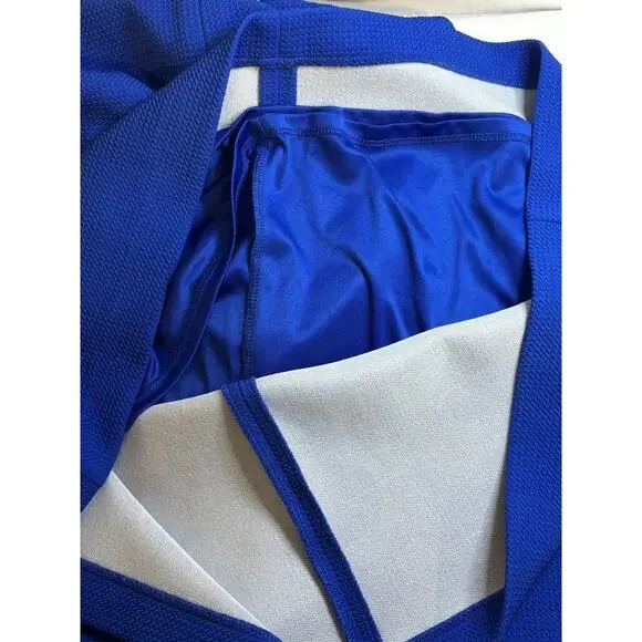 Jessica Howard 18 Navy White Applique High Neck Sleeveless Shift Dress Preppy - Picture 12 of 12